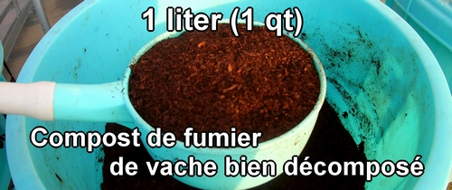 Engrais organique：Compost de fumier de vache bien décomposé