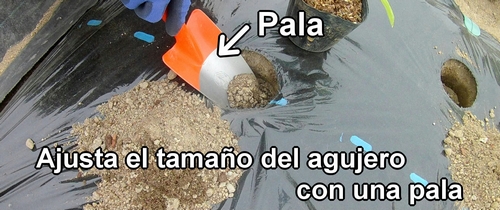 Ajusta el tamaño del agujero con una pala