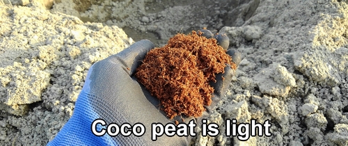 Coco peat is light, so put it deep in the ground