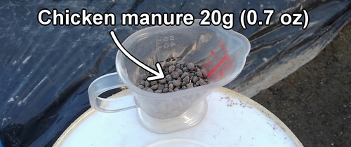 20g (0.7 oz) of chicken manure