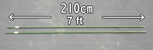 The length of the stakes is 210cm (7 feet)